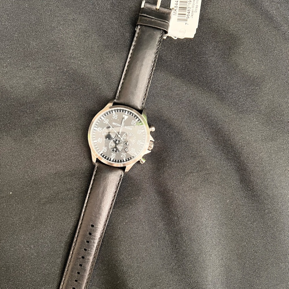 Michael Kors Black and Silver Chronograph Watch 44MM - Picture 2 of 5